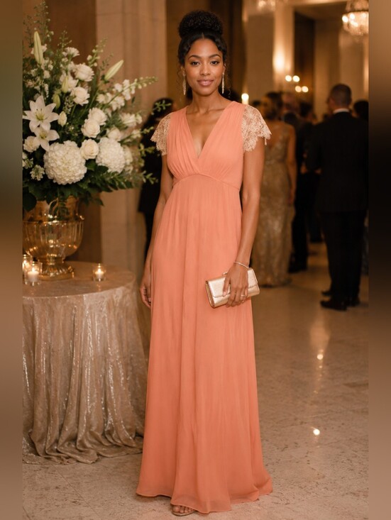 Emerald Dresses & Skirts - NEW! Peach formal maxi dress